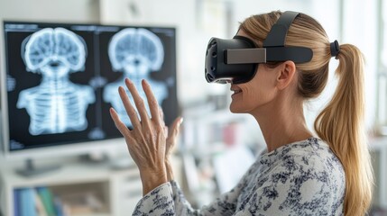 Virtual Reality Occupational Therapy: Patients using VR for occupational therapy exercises.