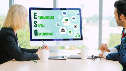 ESG environmental social governance policy for modish business to set a standard to achieve high ESG score