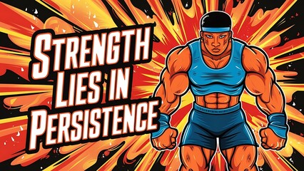 Strength lies in persistence (T-shirt Design Motivational Quote, Illustartion,Typography,Banner,Poster)