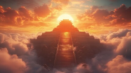 Canvas Print - Mystical Temple in the Clouds