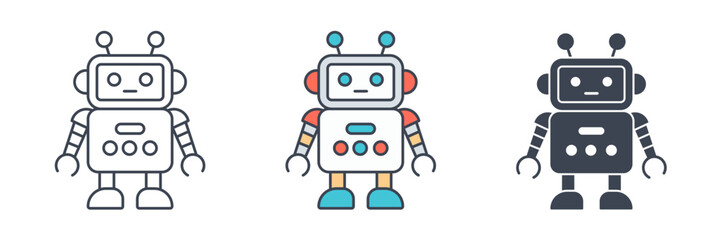 Robot icon symbol vector illustration isolated on white background