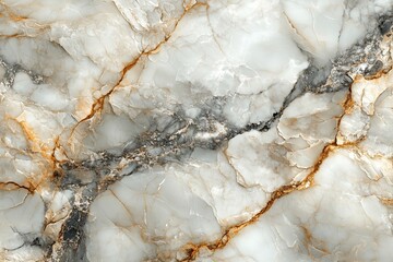 Poster - detailed close-up of elegant marble surface with golden veining in a light color scheme, showcasing 