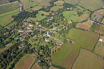 Poster - Aerial view of a village in Devon, England