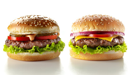 Wall Mural - tasty burger on white background