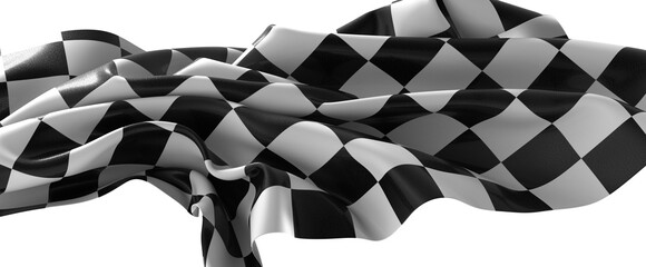 Poster - The checkered flag waves in the wind a symbol of victory and the finish line