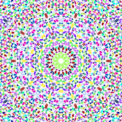 Poster - Psychedelic dynamic ornament pattern background design - circular colorful floral abstract vector artwork