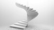 © Anna - A tall white staircase stands in a white-floored room against a white wall