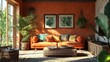 © DolonChapa - Tropical decor living area with bold prints, lush greenery, and bright accents image