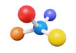 © N ON NE ON - Molecule icon colorful cartoon style biology scientific research dna medical, chemistry, atom on isolated background. chemical biotechnology. 3d rendering illustration