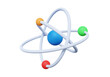 © N ON NE ON - 3D Atom molecule chemistry nuclear scientific research orbital electrons colorful cartoon style on isolated background. energy education 3d render. illustration