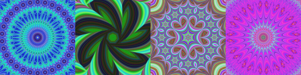 Poster - Circular digital art pattern background set