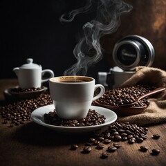 Delicious mocha with creamy froth and chocolate shavings served in a stylish mug with a warm café ambiance in the background