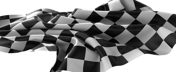 Wall Mural - The checkered flag waves in the air Victory is in sight