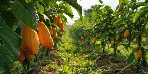 Wall Mural - Cultivating pawpaw fruits on my farm