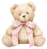 PNG  Cute teddy bear with bow