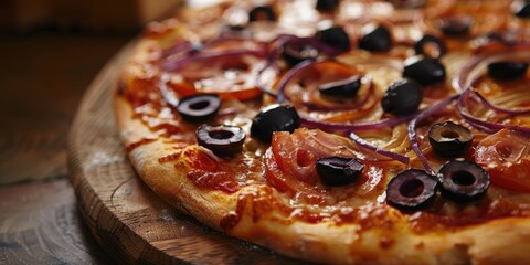 Sticker - Rustic Calabresa Pizza with Olives and Onions on Top