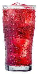 Wall Mural - PNG  Refreshing iced red beverage glass