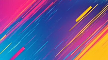 Poster - Colorful diagonal lines are creating perspective and speed effect on this abstract background, ideal for technology or sport concepts