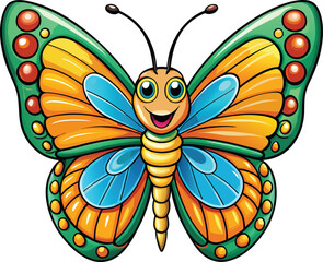 Sticker - A butterfly vector illustration