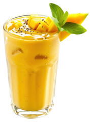 Poster - PNG Refreshing mango smoothie with garnish