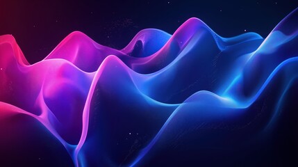 Wavy Liquid Shapes Glowing Softly