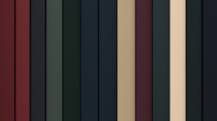 Poster - Vertical striped abstract background with modern gradient effect in burgundy, green, beige, and black tones, adding elegance to projects