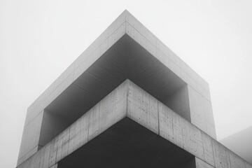 Poster - Concrete Architecture in Foggy Weather