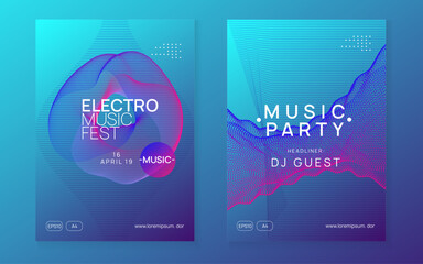 Canvas Print - Party Magazine. Green Night Club Background. Psychedelic Beat Illustration. Techno Festival Element. Trance Invite. Edm Flyer. Violet Fest Design. Pink Party Magazine