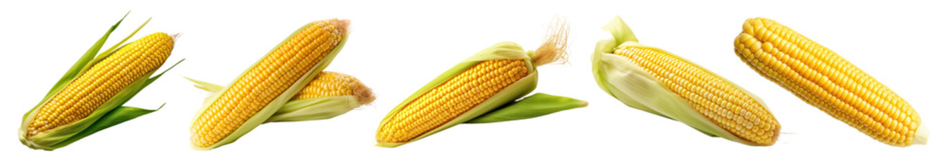 Poster - corn plant food png cut out element set