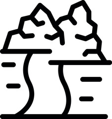 Poster - Avalanche of snow and rocks is falling from a mountain onto a road