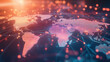 © urbanpalette - Interconnected world map highlighting global trade and economic ties, showcasing a global network of connectivity with data transfer, cyber technology, information exchange