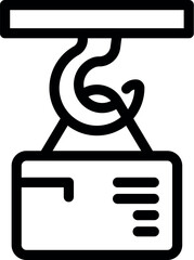 Poster - Crane hook is lifting a box, representing a logistics delivery service