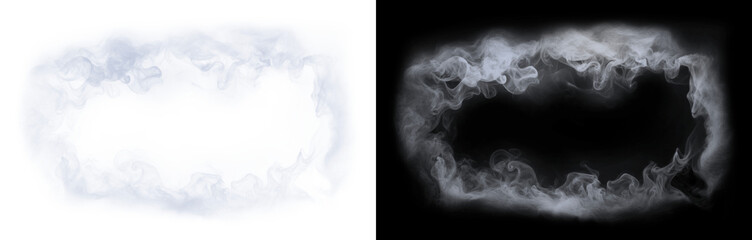 Canvas Print - PNG Abstract smoke cloud shapes