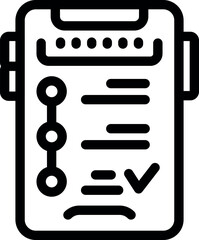 Poster - Bold line icon representing a completed checklist on a clipboard, perfect for projects requiring organization and task management
