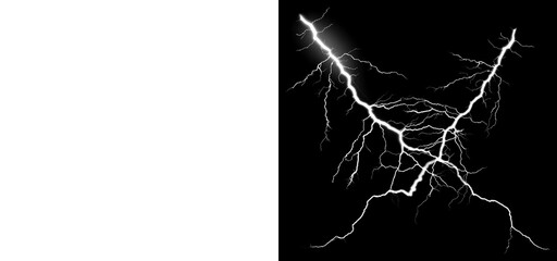 Canvas Print - PNG Electrifying fractal lightning bolts