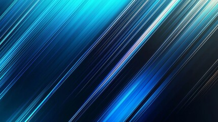 Poster - Glowing blue and white lines on dark backdrop create dynamic, energetic abstract background. Perfect for digital projects