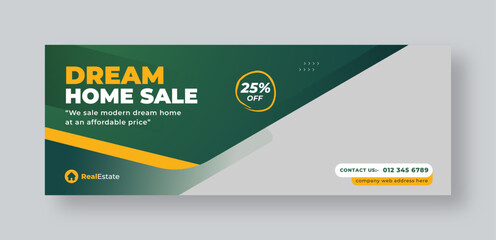 Wall Mural - real estate social media facebook cover web banner template