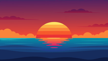 Wall Mural - sunset over the ocean