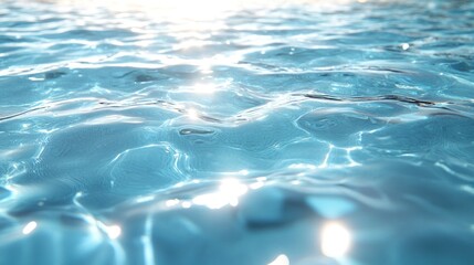 Sticker - Rippling Water Surface with Sun Glare