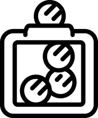 Poster - Line drawing of a money box being filled with coins representing the concept of saving
