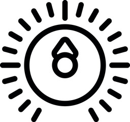 Poster - Simple icon depicting a sun shining brightly, perfect for representing brightness settings