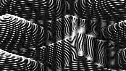 Wall Mural - Point wave noise texture. Abstract dot background. Technological cyberspace background.