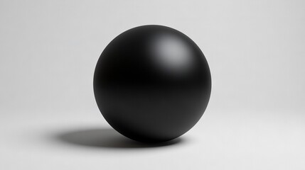   A black egg rests on a white background with shadows beneath it