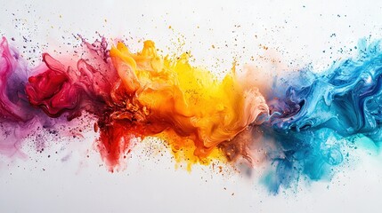 Wall Mural -   A colorful paint palette on white paper