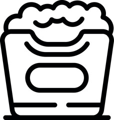 Poster - Line icon of a popcorn bucket overflowing with popcorn, perfect for representing cinema snacks