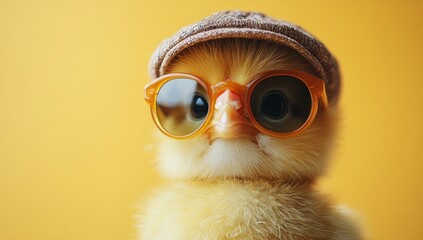 Wall Mural - Cute Chick Wearing Sunglasses and a Hat