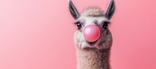 Wall Mural - Llama with a Bubble