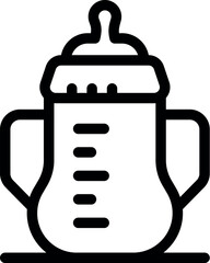 Wall Mural - Simple yet evocative line art illustration of a baby bottle, perfect for projects related to infancy, childcare, and parenting