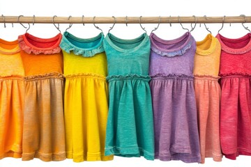 Row of colorful bathrobes hanging on a rack symbolizing comfort relaxation and home essentials ideal for fashion lifestyle and home organization themes