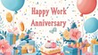 © Linda Space - anniversary card, workplace